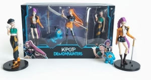 K-POP DEMON HUNTERS Łowczynie Demonów 3 figurki 16 cm + kot Derpy